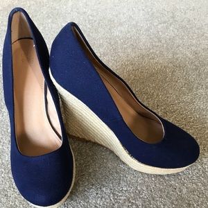 VEUC Colin Stuart Espadrilles Wedges 6.5 Navy blue